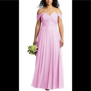 PINK PROM DRESS OFF SHOULDER SZ 16 BRAND NEW